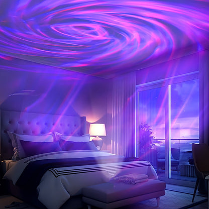 Aurora Borealis Projector Night Light 4-in-1 USB, Star Galaxy Ocean Wave & Spiral Aurora Modes