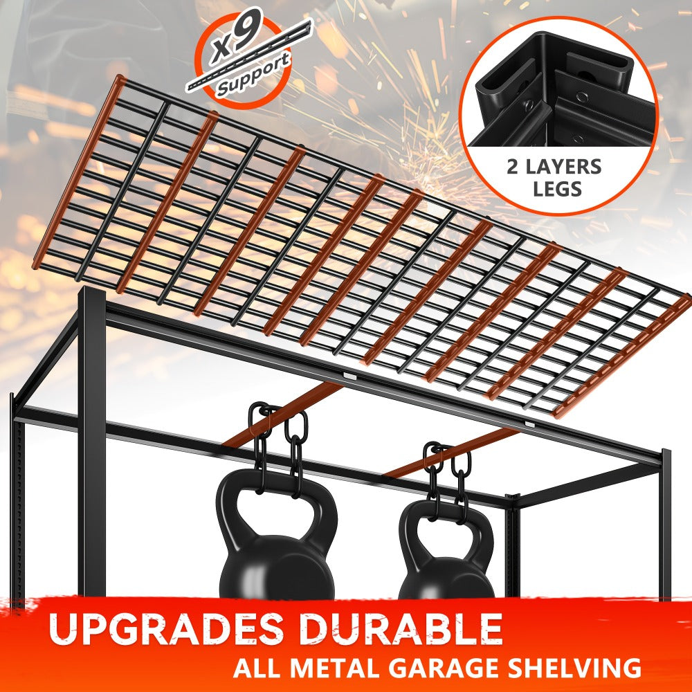 5 Tier Metal Shelving Unit Adjustable Up to for Garage Workshop Commercial Storage Rack No Bolt Easy Assembly Black
