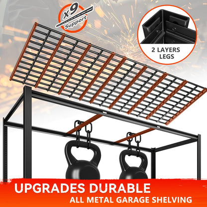5 Tier Metal Shelving Unit Adjustable Up to for Garage Workshop Commercial Storage Rack No Bolt Easy Assembly Black