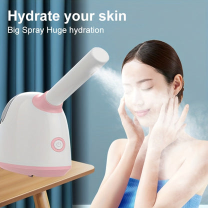 Facial Steamer Nano Ion Mist – Deep Pore Cleansing Home Spa Face Steamer with 360° Rotatable Arm, Blackhead Remover