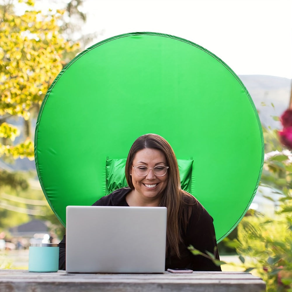 Chair Mount Green Screen Backdrop Collapsible Chroma Key Background for Streaming Vlogging Video Calls Zoom Portable Wrinkle-Resistant