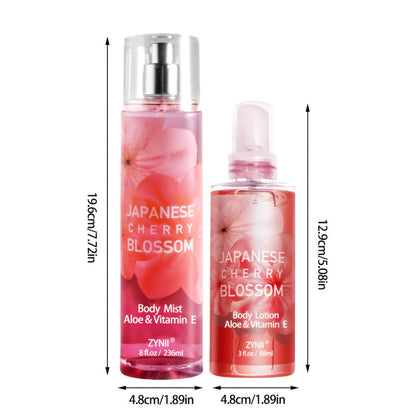 Cherry Blossom Body Mist for Women, Pheromone-Infused Sakura & Rose Fruity Floral Scent, 7- Spray