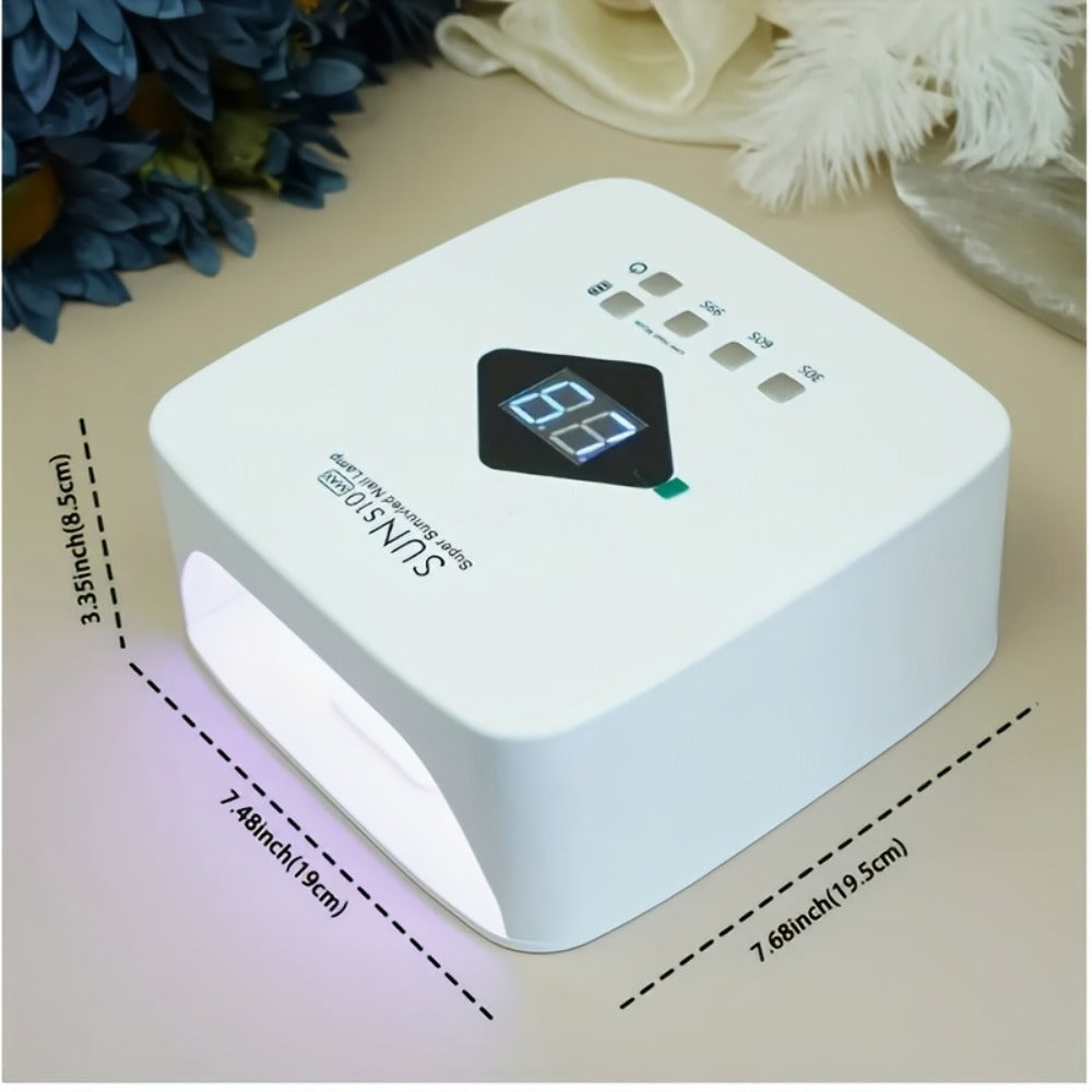 Rechargeable Wireless Nail Lamp 30 LED Beads 365+405nm UV Gel Curing Light 3 Timer Settings Infrared Sensor Portable Nail Dryer for All Gel