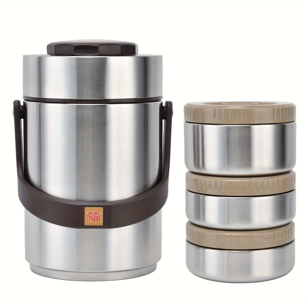 Food Storage Containers 67.63 oz Three-Layer 304 Stainless Steel Insulated Lunch Box with Wide-Mouth Opening
