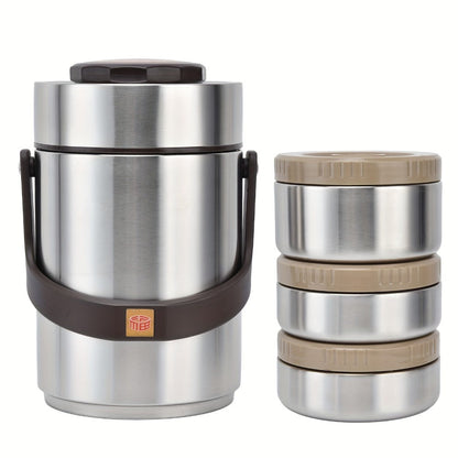 Food Storage Containers 67.63 oz Three-Layer 304 Stainless Steel Insulated Lunch Box with Wide-Mouth Opening