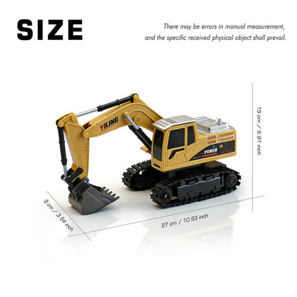Remote Control Excavator Loader Dump Truck Toy for Kids 2.4GHz Alloy RC Construction Vehicle with Light & Sound