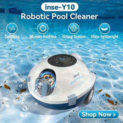 Cordless Robotic Pool Cleaner with 90-Min Runtime, Self-Parking Auto Vacuum, Floating Bracelet Retrieval