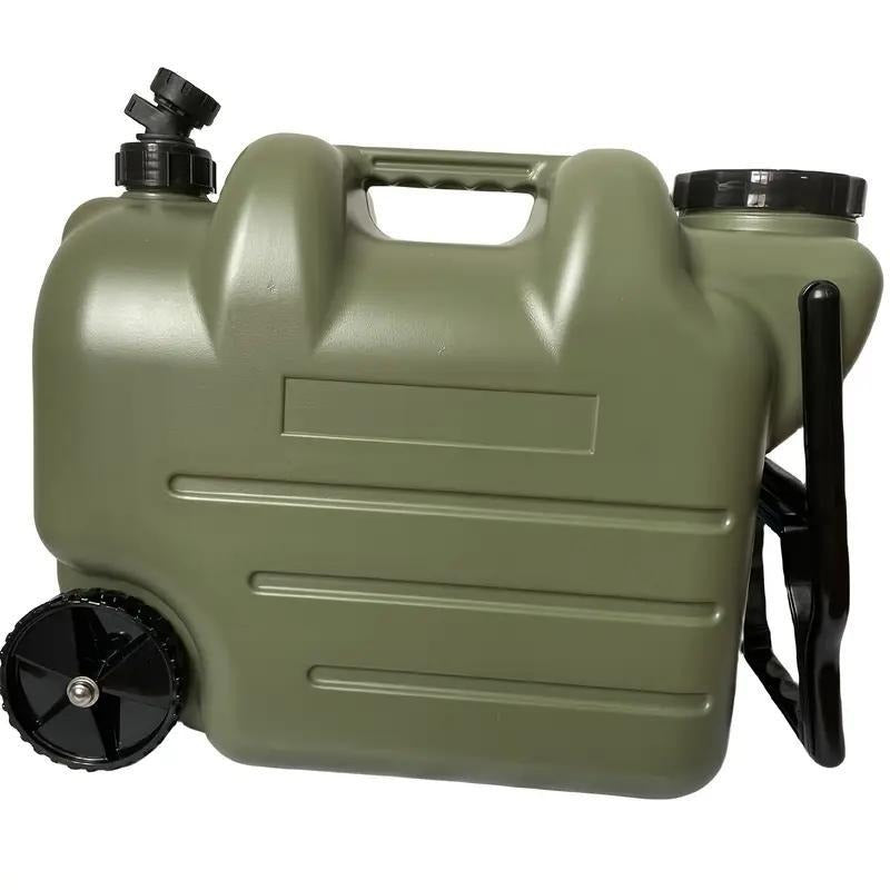 Portable Water Bucket with Wheels and Pull Rod 7.4 Gal 28L Large Capacity PE Square Water Container Collapsible Rolling Water Jug