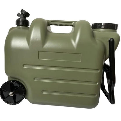 Portable Water Bucket with Wheels and Pull Rod 7.4 Gal 28L Large Capacity PE Square Water Container Collapsible Rolling Water Jug