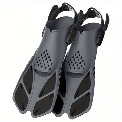 Adjustable Snorkel Diving Fins with Anti-Slip Lace-Up Design – Lightweight PP/TPR Open Heel Fins for Snorkeling Freediving Scuba Diving