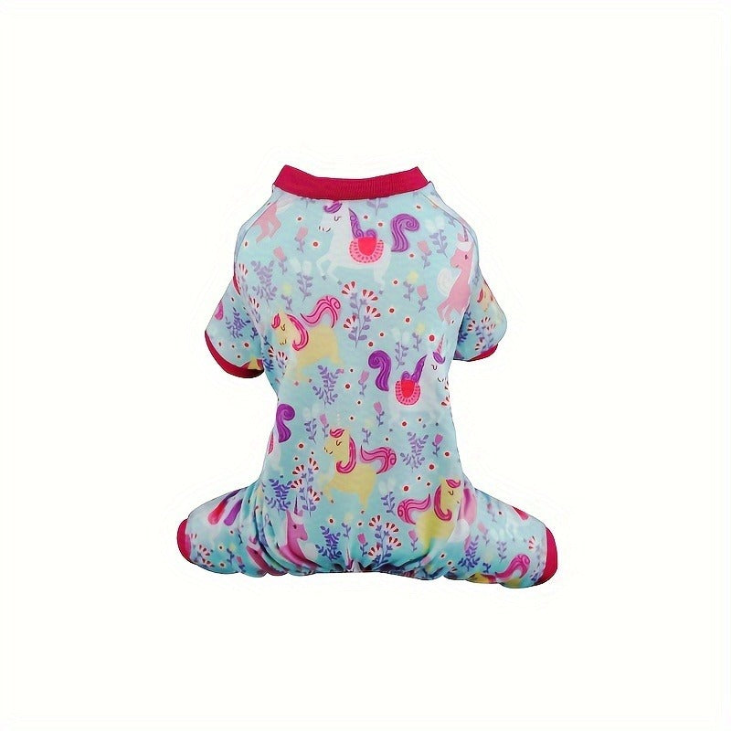 Puppy Clothes Set 4pcs Dog Cat Pajamas Onesie for Small Breeds Boys Girls, Spring Summer Shirts for Chihuahua Yorkshire Terrier Cats