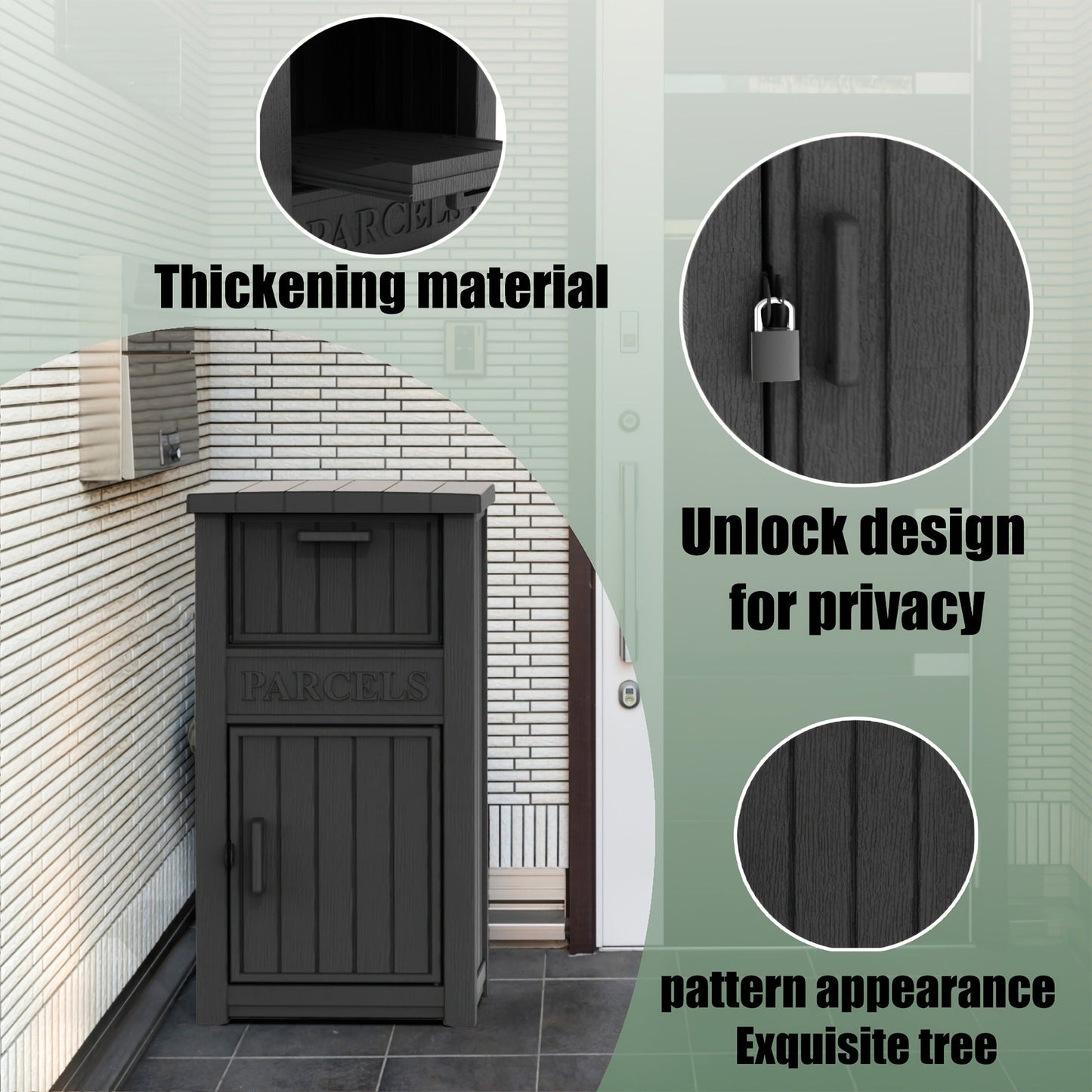 Lockable Outdoor Storage Box Waterproof Package Delivery Porch