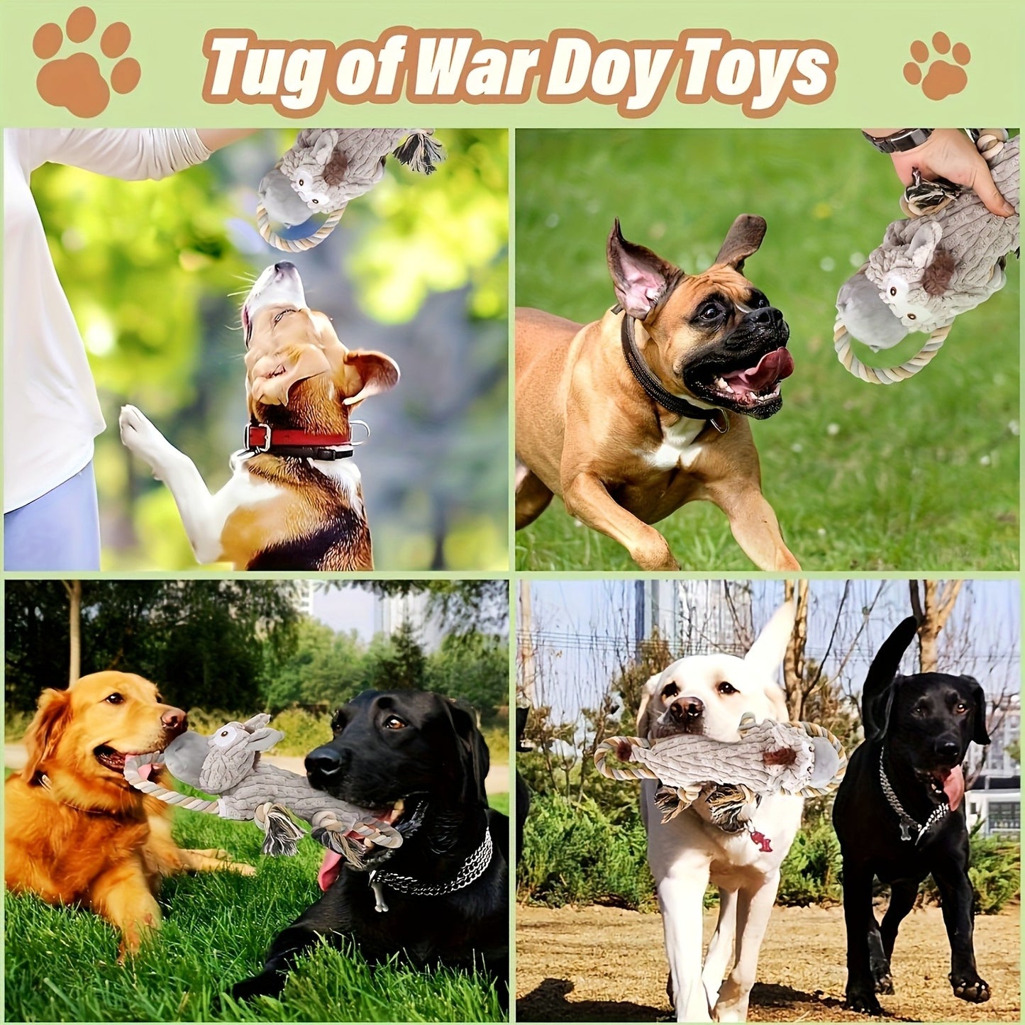 Dog Chew Toy Donkey Plush Squeaky Stretch Toy for Dogs – Durable Soft Stuffed Animal Chew Toy for Small Medium Large Dogs