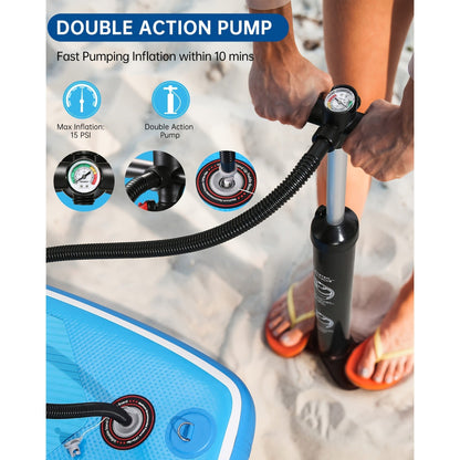 120 x 30 x 6-Inch Inflatable Stand-Up Paddle Board with Two-Plus-One Fin Setup and Six Design Options