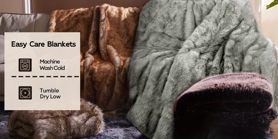 Faux Fur Throw Blanket 1060GSM Luxury – Super Soft Reversible Plush Mink Blanket for Bed Couch Sofa, Oversized Heavy Weight Cozy Blanket