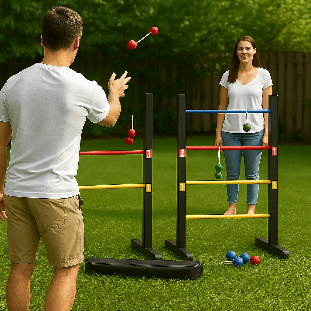 Outdoor Lawn Toss Game Set – Washer Toss & Ladder Toss for Backyard Party, Portable Yard Games for Adults Kids Family