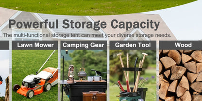 Outdoor Storage Tent Waterproof 230D Oxford Cloth PU4000 Portable Backyard Shed