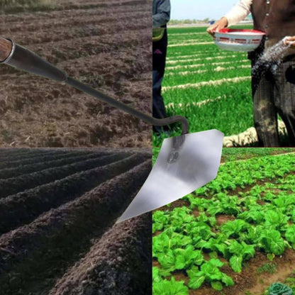 Garden Cultivator Manganese Steel Hand Plough Thickened Triangular Hoe for Plowing, Soil Loosening