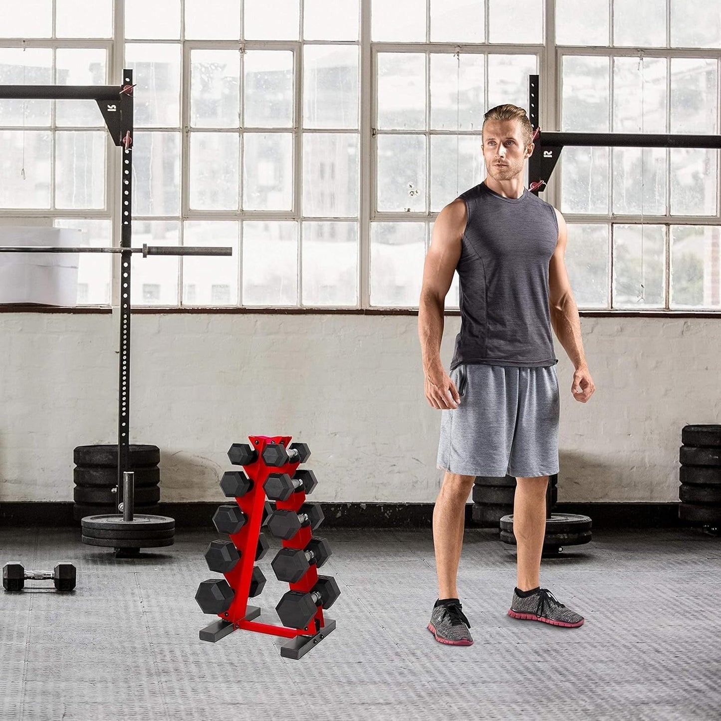 Dumbbell Rack A-Frame 5-Tier Heavy Duty Weight Storage Stand – Space-Saving Vertical Dumbbell Holder for Home Gym