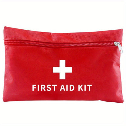 First Aid Bag 16-Pack – Empty Water-Resistant Nylon Pouch with Full-Open Zipper & Cross Symbol, Lightweight Portable Medical Bag for Home