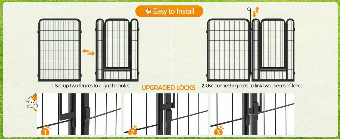 Dog Playpen Heavy Duty Foldable – 8 & 16 Panel Pet Exercise Pen for Large Medium Small Dogs, Portable Indoor Outdoor Puppy Pen for Yard