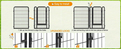 Dog Playpen Heavy Duty Foldable – 8 & 16 Panel Pet Exercise Pen for Large Medium Small Dogs, Portable Indoor Outdoor Puppy Pen for Yard
