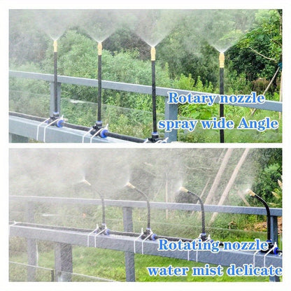 Garden Sprinkler Kit Rotating Copper Nozzle Automatic Irrigation System for Lawn Balcony Misting