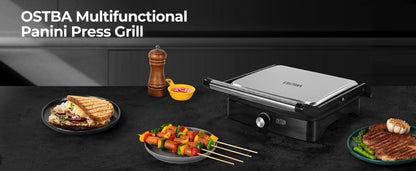 Panini Press Grill Indoor Sandwich Maker 4 Slice, Non-Stick 1200W Electric Grill with Temperature Control