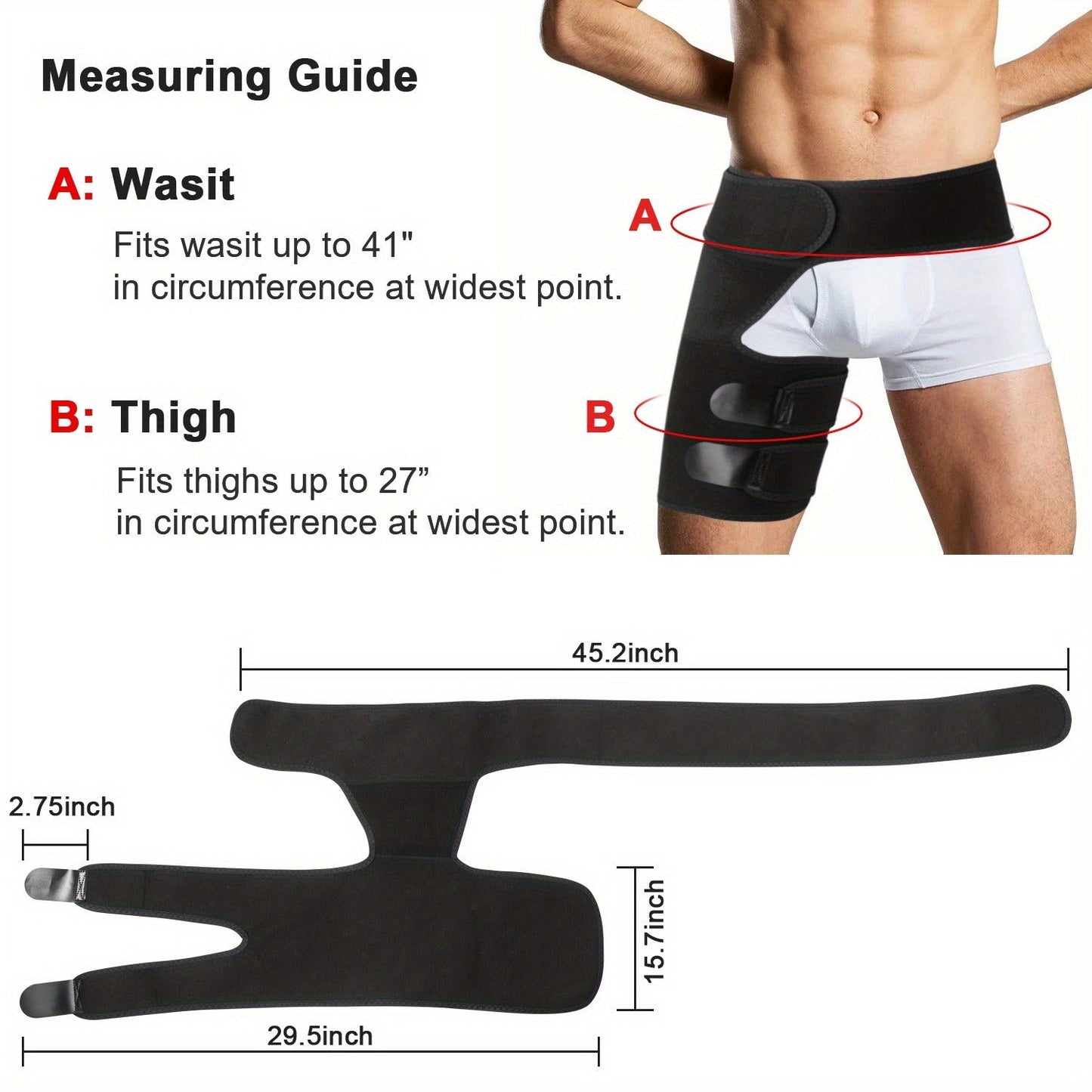 Groin Support Wrap & Thigh Compression Brace for Men & Women – Adjustable Hip Joint Stabilizer for Sciatica