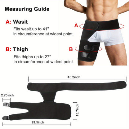 Groin Support Wrap & Thigh Compression Brace for Men & Women – Adjustable Hip Joint Stabilizer for Sciatica