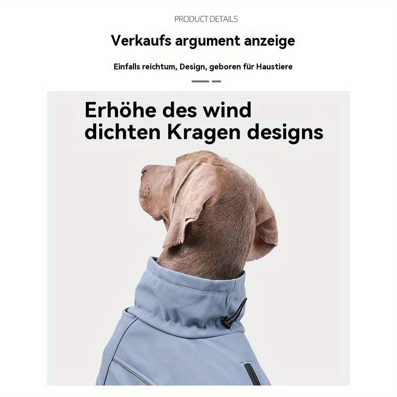 Dog Jacket for Small Breeds – Windproof Warm Pullover Coat with Reflective Stripes, Woven Fabric, Machine Washable Pet Outerwear for Spring