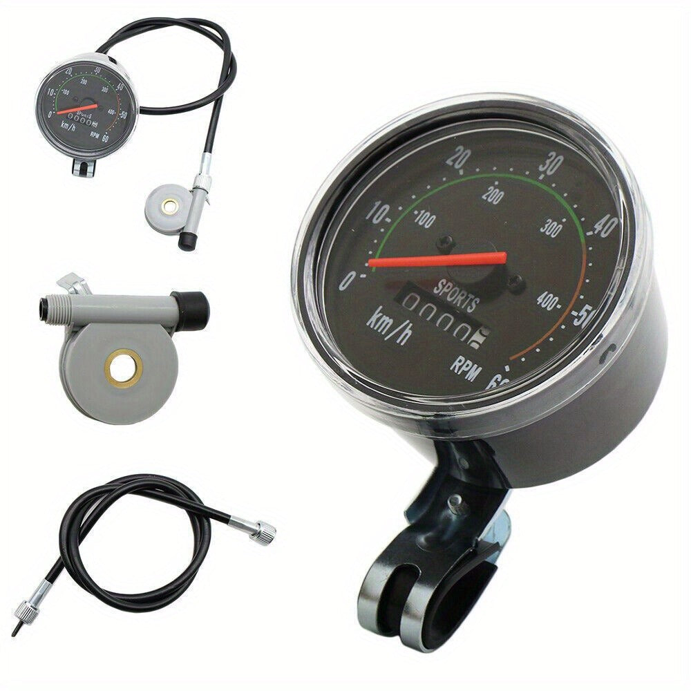 Bicycle Speedometer Classic Chrome Bezel Kit – Black, Left/Right Mountable, Fits 26/27.5/28/29 Inch Handlebars, General Bike & Exercycle