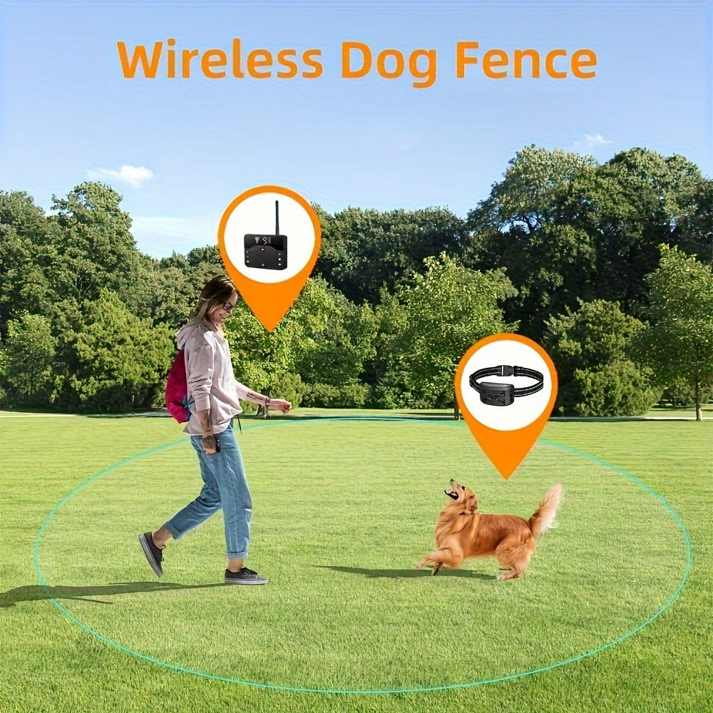 Wireless Dog Fence System with Remote Training Collar – 2.4GHz 800ft Range, 9-Level Adjustable, Containment System