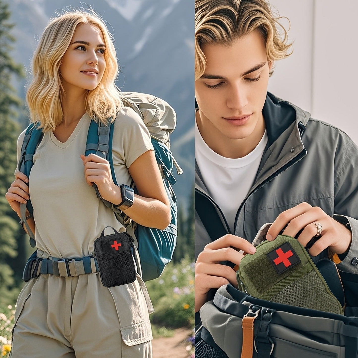 First Aid Kit 399pcs / 99pcs Professional Portable Survival Gear with Splints Scissors Tweezers for Hiking Camping Hunting Car Travel