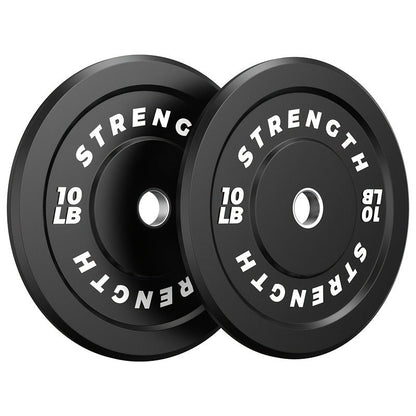 Black Olympic-Style Weight Plates with Colored Weight Markings in 10, 15, 25, 35 or 45 lb Options