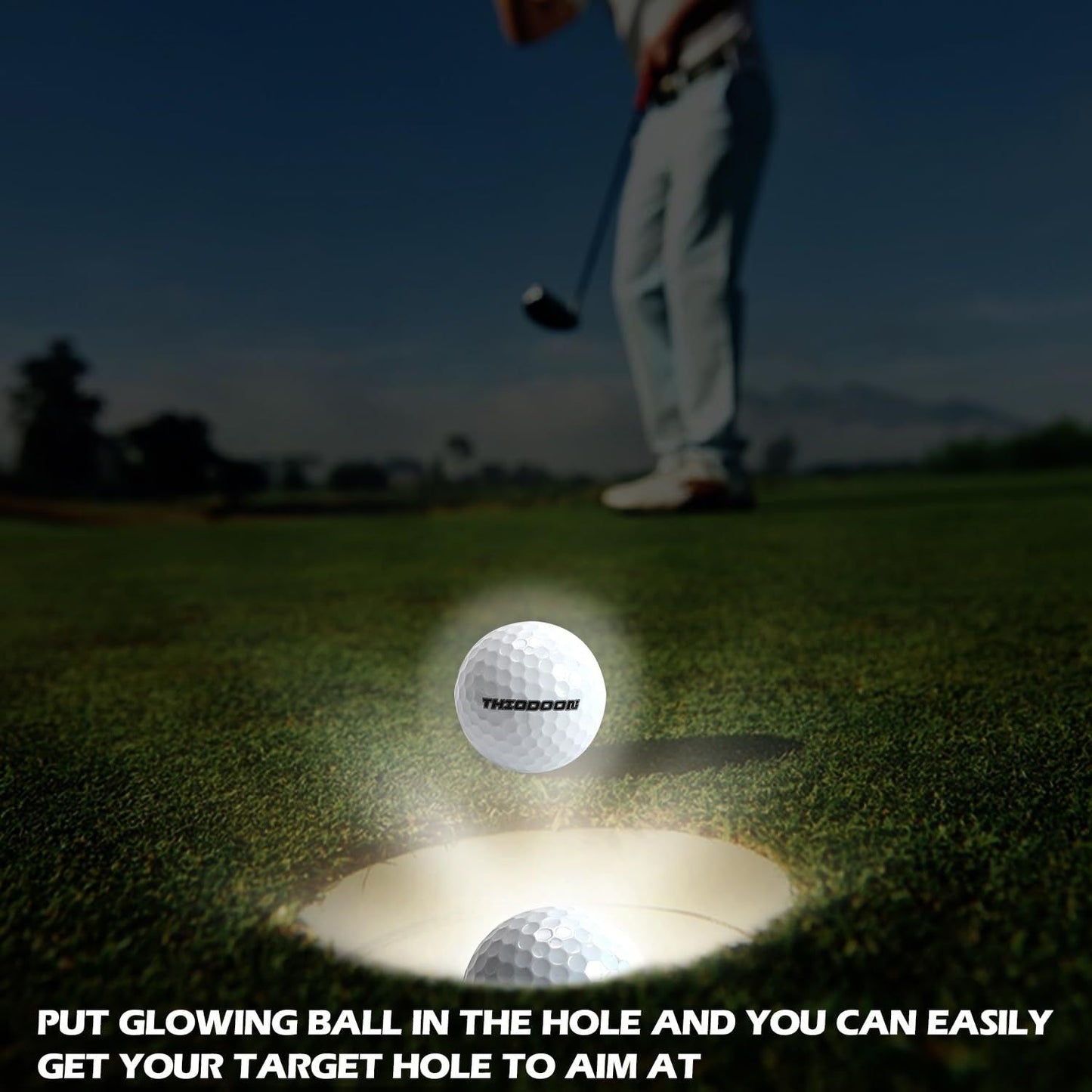 Glow in the Dark Golf Balls 12 Pack – LED Night Golf Balls for Nighttime Play, Luminous Glowing Golf Ball Set