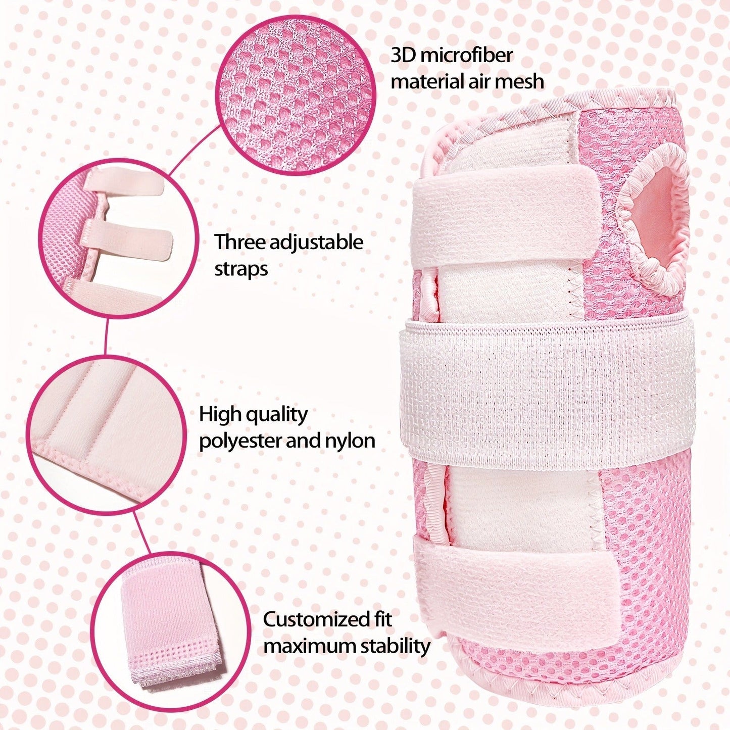 Wrist Brace with Double Splint Support & Triple Compression – 1 Pair Breathable Hook-and-Loop Wrist Guard for Sports