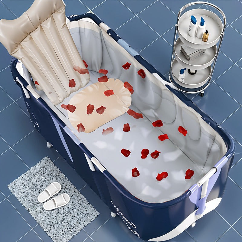 Foldable Bathtub for Adults Portable Inflatable Spa Tub with Massage Jets Indoor Outdoor Ice Bath Cold Plunge for Home or Salon Spa Use