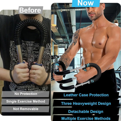 Arm Strength Trainer Three-Bar Chest Expander, Adjustable Multi-Level Resistance, Portable Detachable Forearm & Chest Workout Device