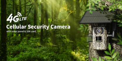 Solar Powered Trail Camera 4K Cellular – 4G LTE No WiFi, 0.2s Trigger, 82ft Night Vision, 120° Wide Angle