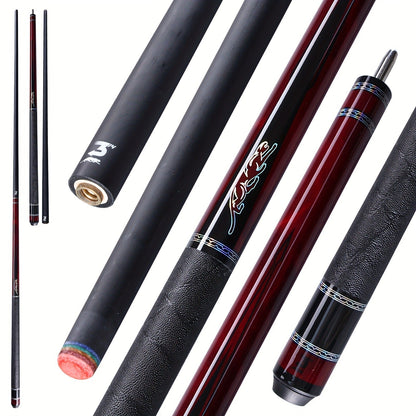 58-Inch Carbon Fiber Pool Cue with 12.5mm Tip, 3/8x8 Joint, Black Wrap and Four SP Graphic Designs