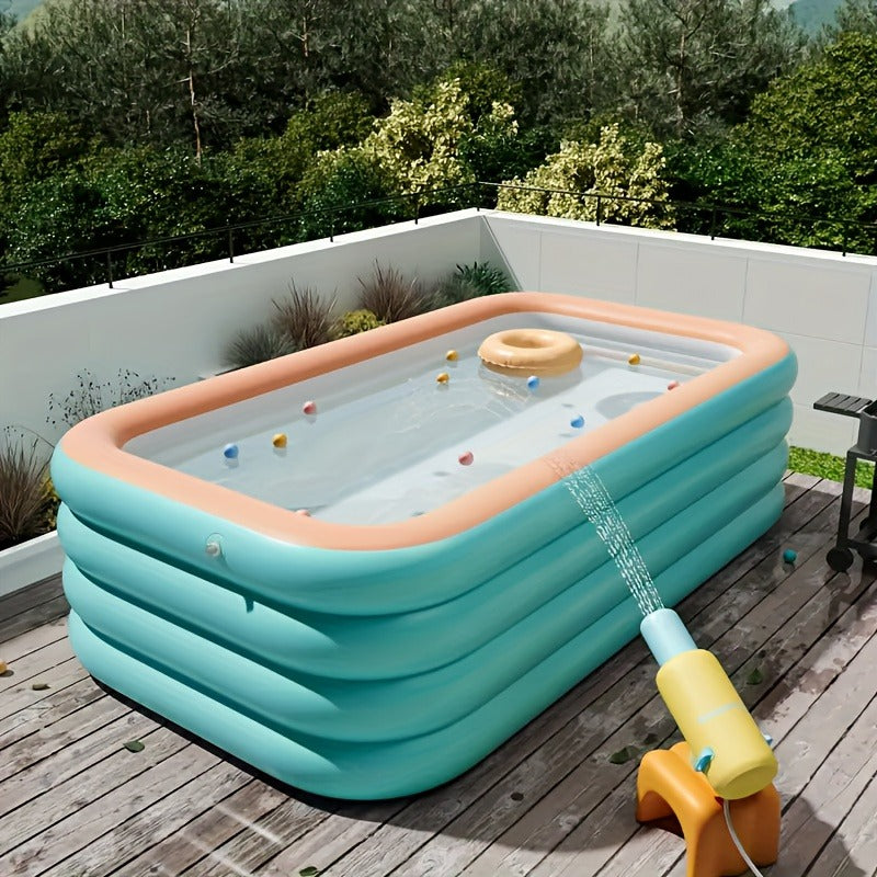 Inflatable Swimming Pool for Family Adults Kids, Large Above Ground Outdoor Backyard Pool for Garden, Patio and Yard Use