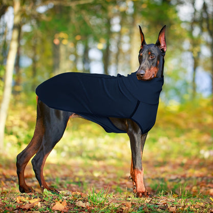 High-Neck Pullover Dog Coat in Burgundy, Navy or Fern Green with Selected XL Through 4XL Sizes