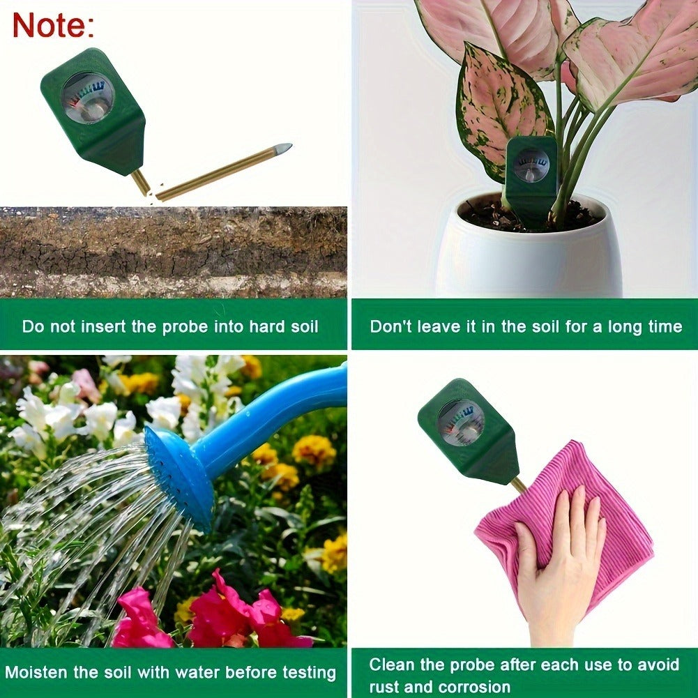Soil Moisture Meter Probe – Mini Metal Hygrometer Sensor for Garden Plants, Portable Water Analyzer Detector for Flowers