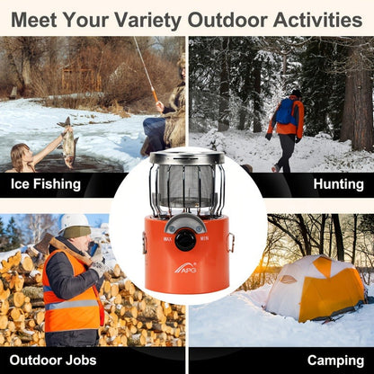 Portable Propane Camping Heater Stove 2-in-1 with Temperature Control, Compact Outdoor Cooking & Heating Unit