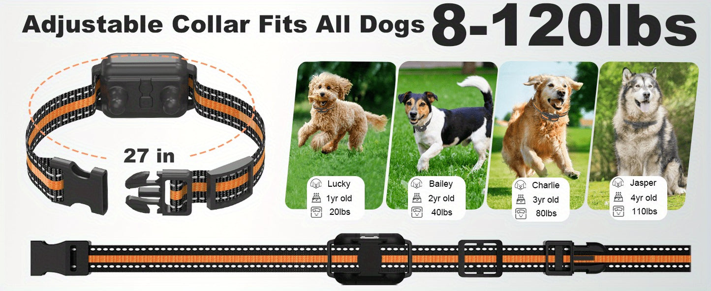 Dog Training Collar with Remote 3300ft Range 3 Modes Beep Vibration Safe Shock for 5-120lbs Dogs Rechargeable Waterproof E-Collar for 2 or 3