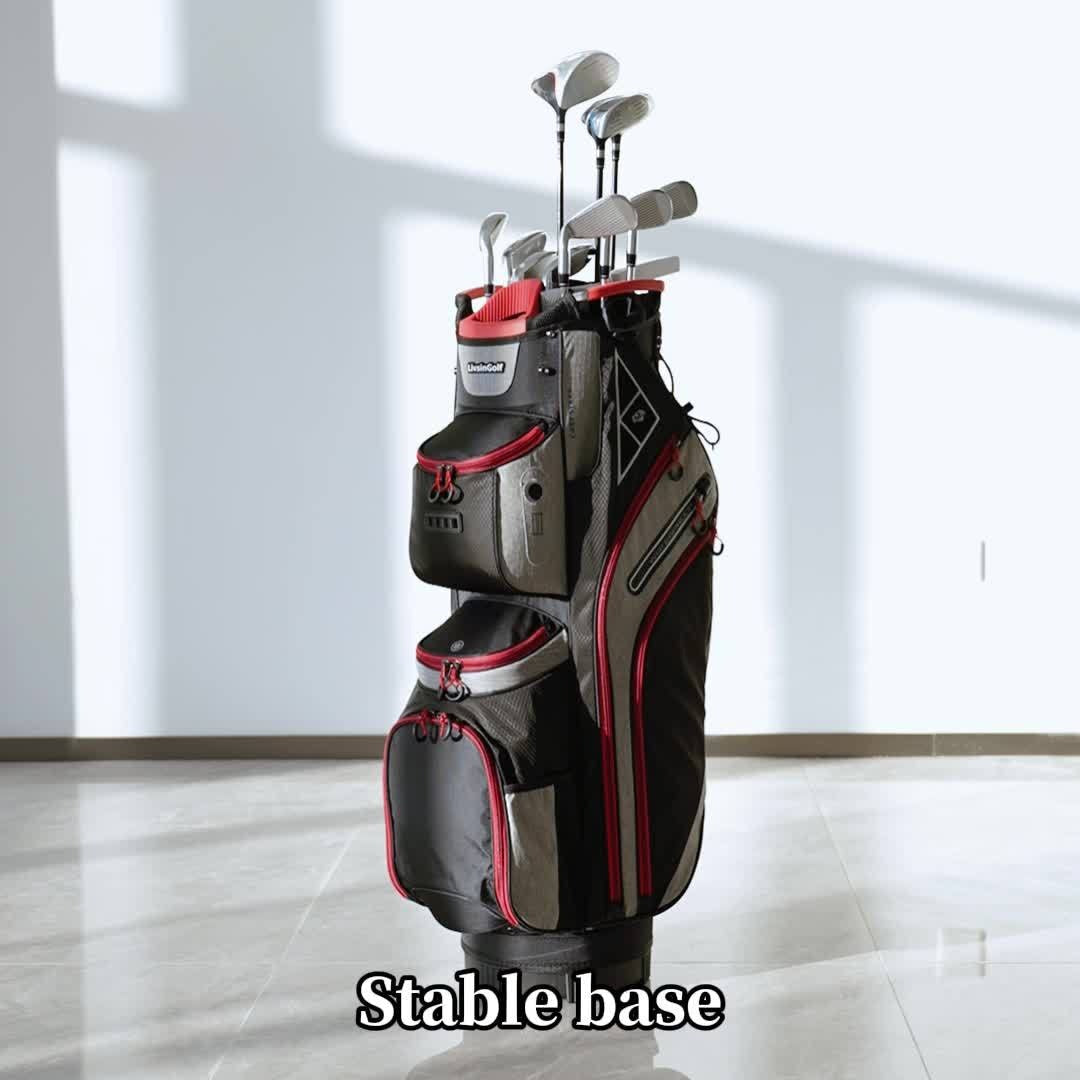 Golf Cart Bag with Full-Length Dividers – Sturdy Spacious Stand Bag with Multiple Pockets for Golf Club Organization, Accessories Storage