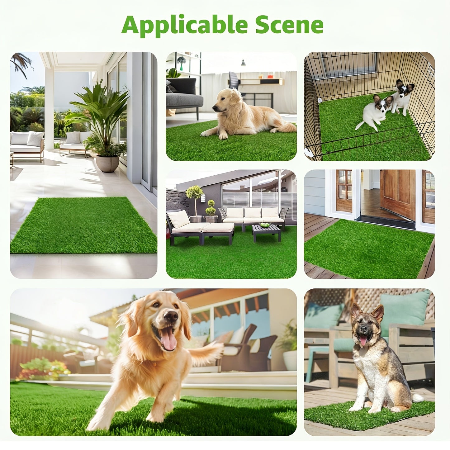Dog Potty Training Grass Mat – 2 Pack Washable Artificial Turf Pad with Odor Control & Drainage, Reusable Indoor Outdoor Pet Pee Mat