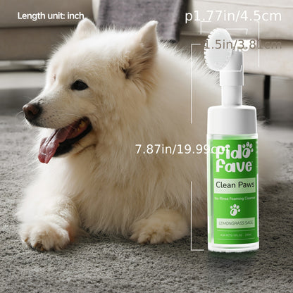 Dog Paw Cleaner No-Rinse with Soft Brush – pH Balanced Paw Wash for Dogs & Cats, 5oz Gentle Grooming Cleanser in Lavender Chamomile