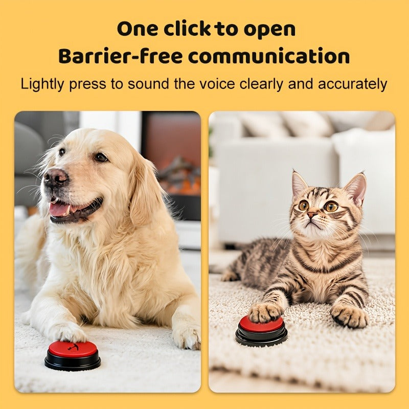 Dog Communication Buttons for Talking – Pet Training Buttons with Mat, Recordable Dog Talking Button Set, Durable Easy-Clean